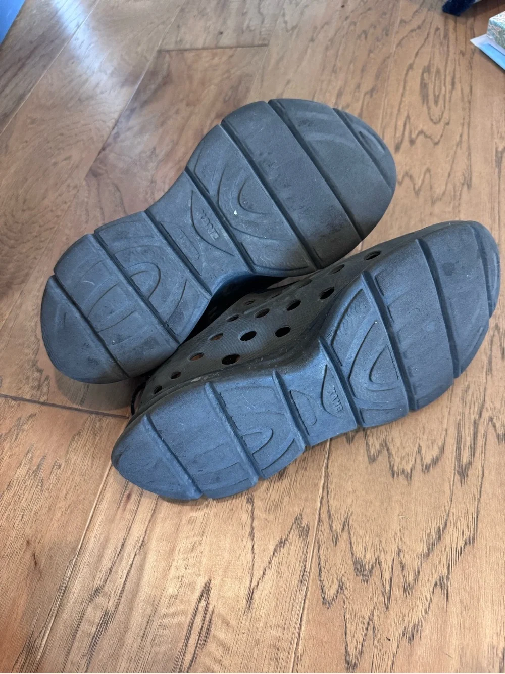 Men's Breathable Black Slip-On Sandals with Vent Holes